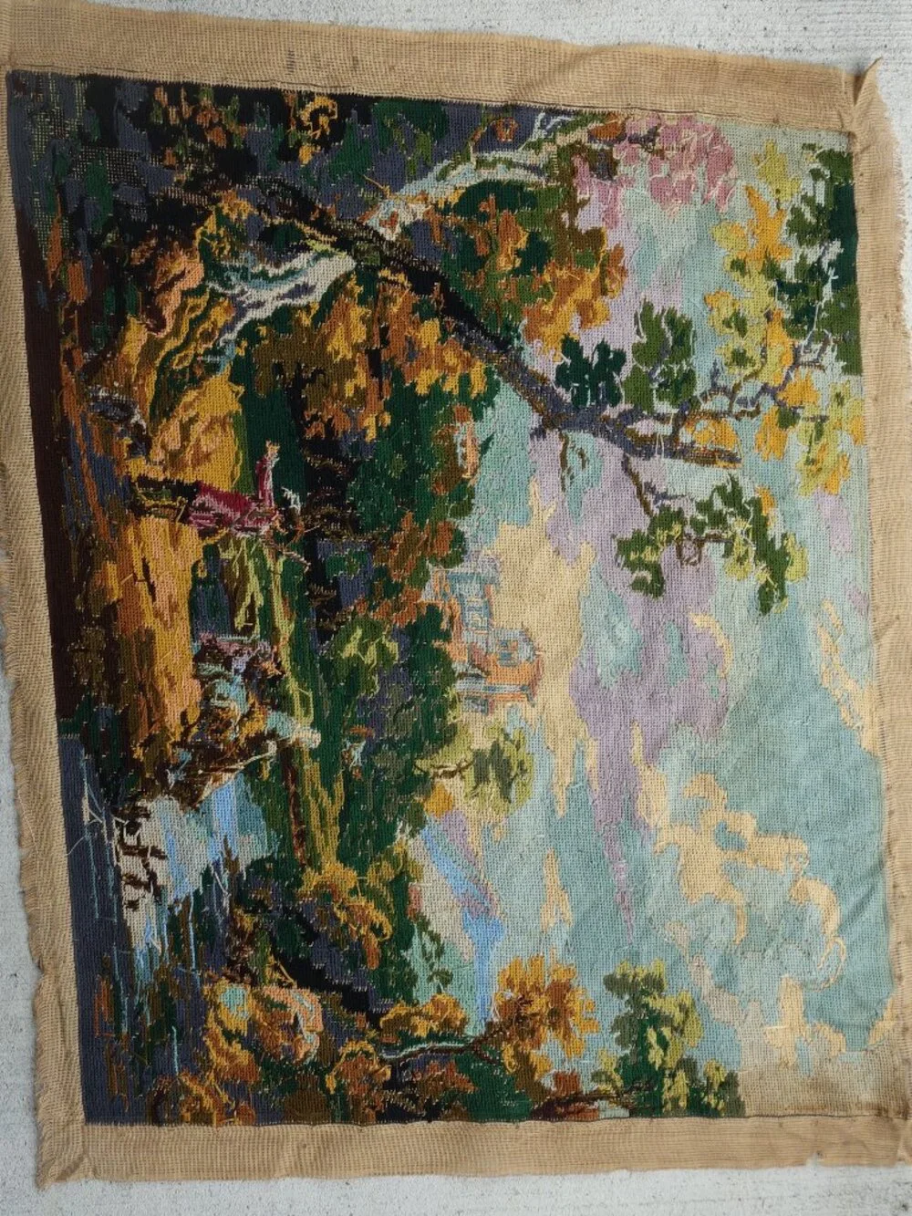 Vntg – ROYAL PARIS Cignaroli #476 Finished Needlework Tapestry – approx. 31”x25”